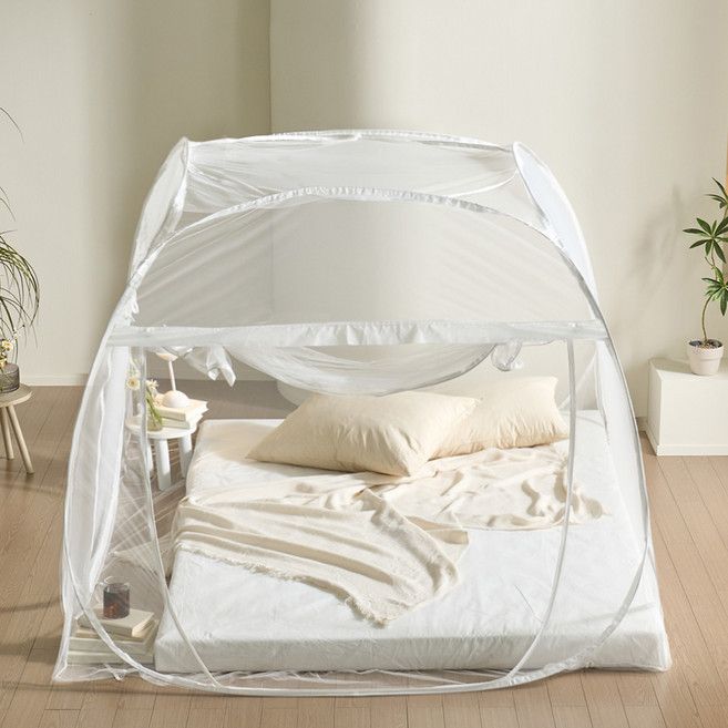 솔트 사각사각 원터치 모기장 접이식 방충망 지퍼식 모기텐트 야광지퍼 바닥있는 사각 모기장텐트 벌레차단