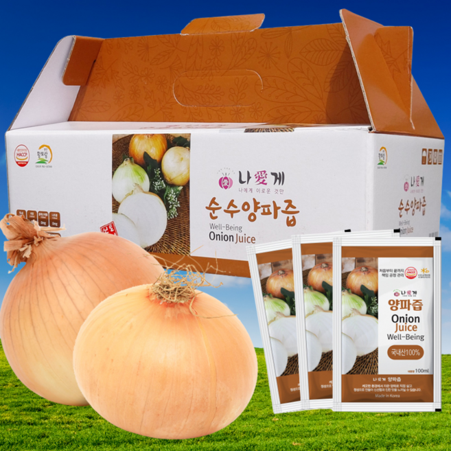 [100%] 무안 양파즙 100ml 무농약 유기농 엑기스, 30개