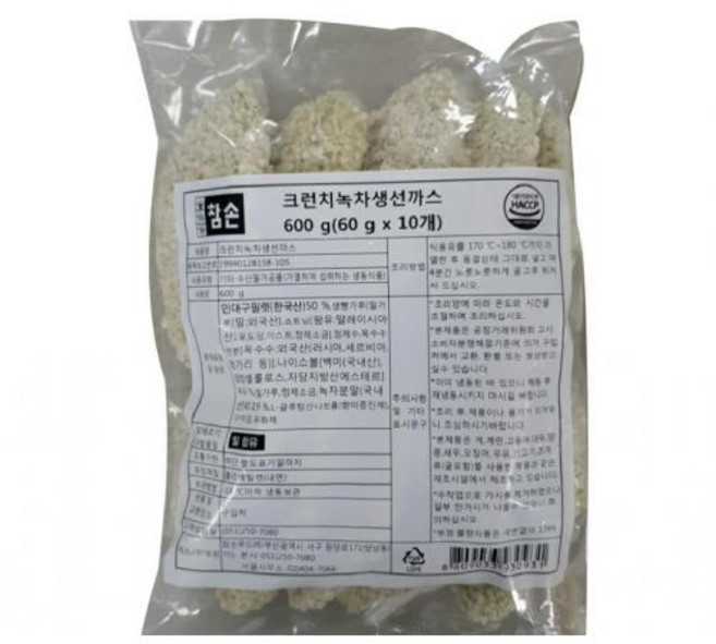 크런치녹차생선가스 참손, 1개, 600g