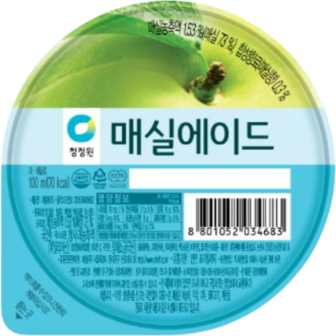 [얌얌마켓] 청정원 매실에이드 100ml, 1개