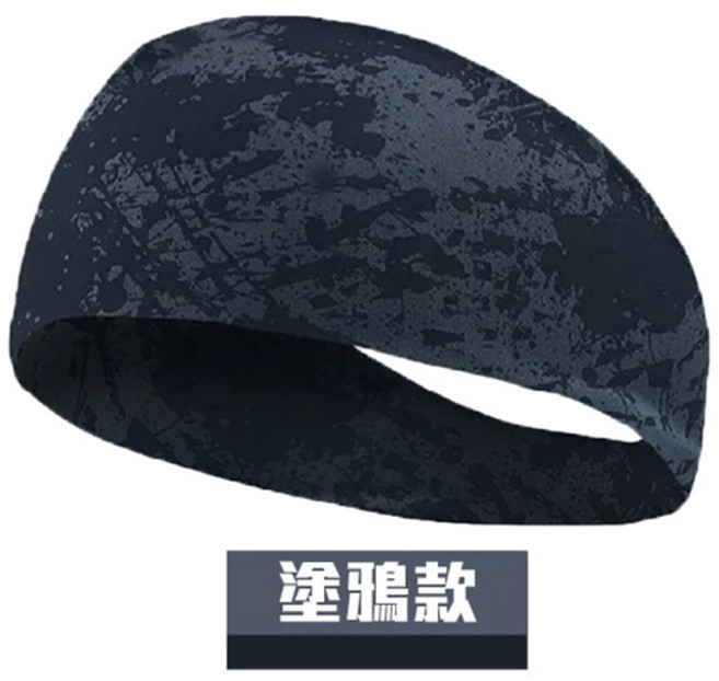 運動頭巾 閃電藍 彈力設計 吸汗透氣 寬邊設計, 1個, 塗鴉款