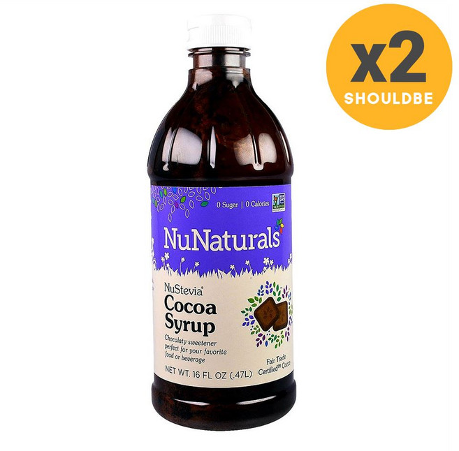 NuNaturals NuStevia 코코아 시럽 470ml, 2개
