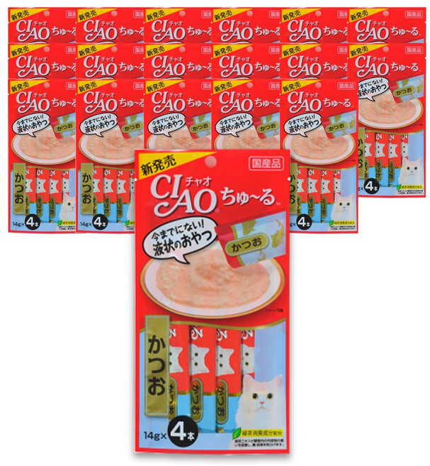 챠오츄르 고양이 짜먹는 간식, 가다랑어, 14g, 72개