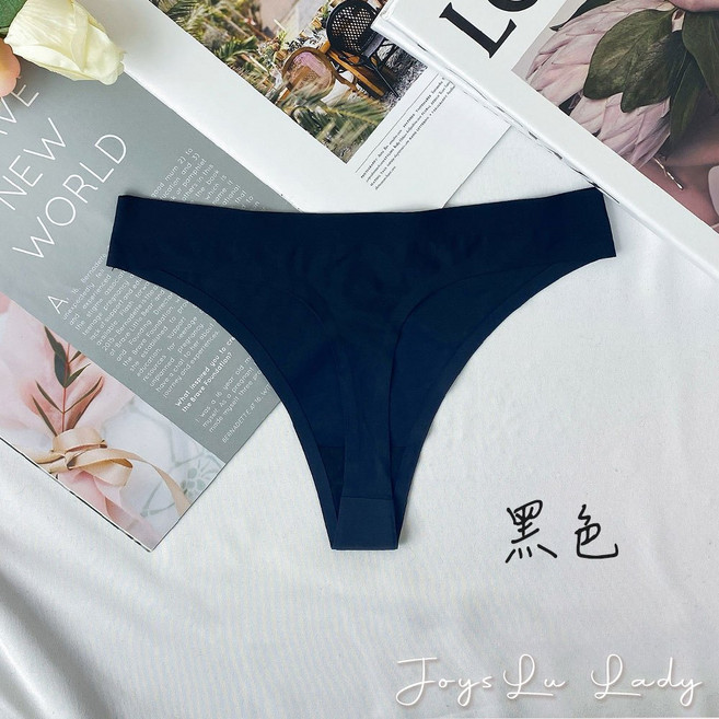 無痕丁字褲 運動瑜珈內褲 H-d13, [H-d13]_無痕丁字褲_4.黑,L (45~54kg)