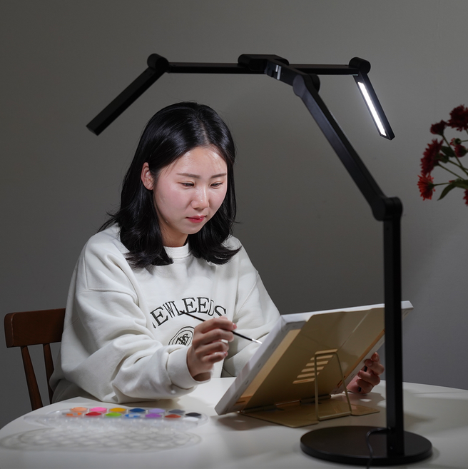 룩스베러 STDL01 스탠드 삼성 시력보호 와이드 책상스탠드, 베이스타입, 리모컨 미포함, 블랙