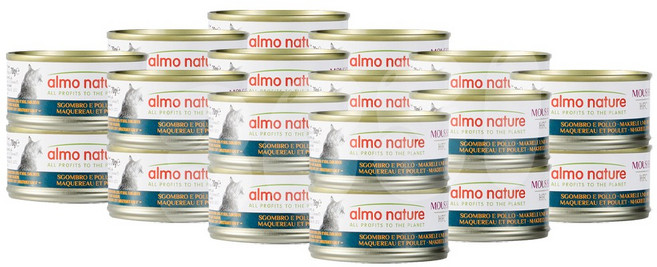 알모네이쳐 무스 고양이 주식캔 습식사료, 고등어, 24개