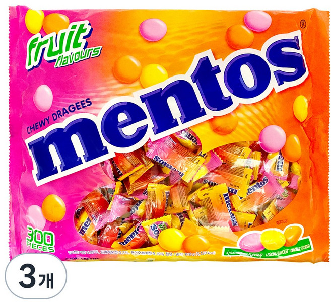 멘토스 푸르티 츄잉캔디, 810g, 3개
