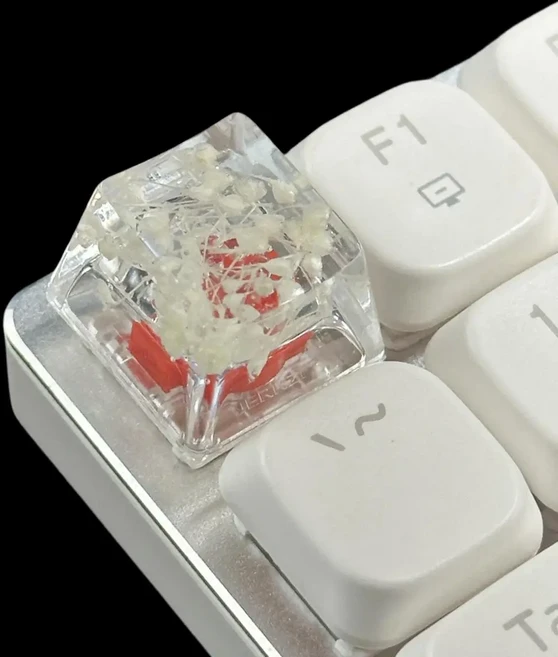 레노버 1개 고품질 에폭시 반투명 잎사귀 드라이 플라워 종이 크로스 액시스 기계식 키보드 키캡 범용 액, 01 White-10PCS