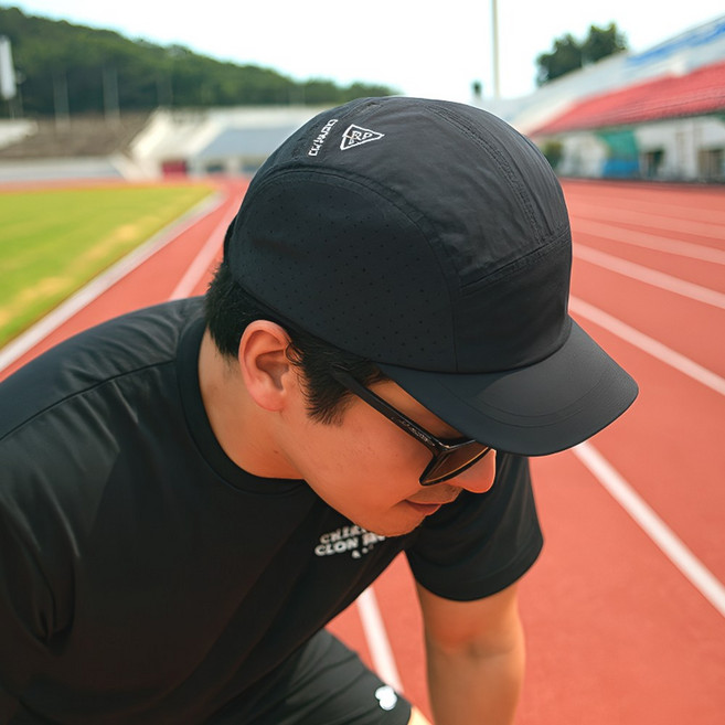 CAVINA 러닝캡 러닝 등산 캠핑 골프 스포츠 모자 숏챙, 블랙, 1개