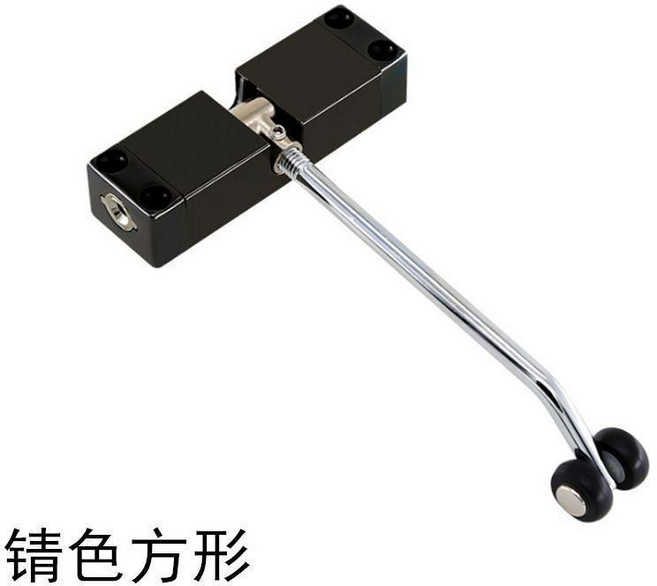 自動關門器 簡易閉門器 靜音免打孔 回位彈簧 輕型, YZ方形黑色, 1個
