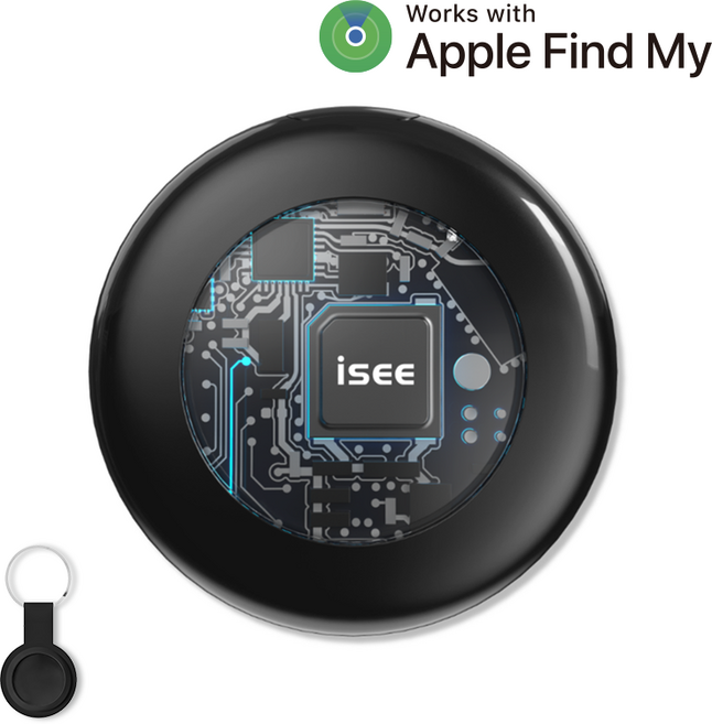 아이시(isee) 애플인증 아이폰 전용 Find My 아이시태그 트래커 스마트태그 미아방지 위치추적기 나의찾기 호환, 1개, 블랙(아이폰전용)