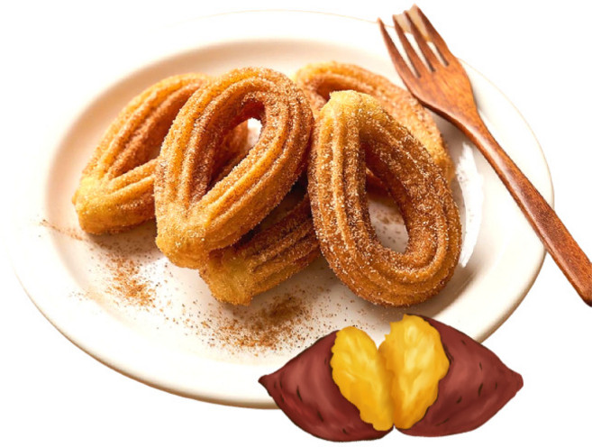 고구마 물방울 츄러스 냉동생지 700G 고구마앙금필링