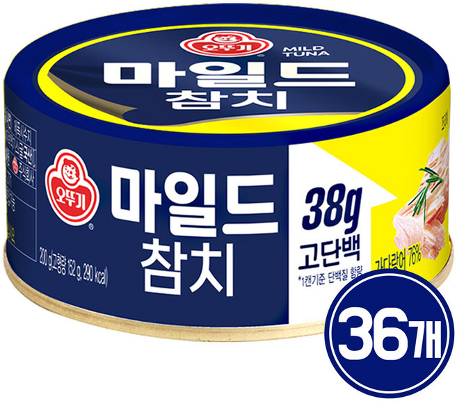 오뚜기 마일드 참치 캔, 200g, 36개