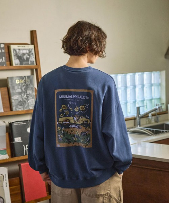 미니멀프로젝트 플라워 프린팅 피그먼트 맨투맨 MMT136 / 3COLOR