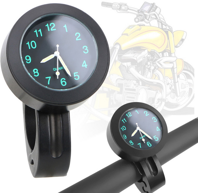자전거시계 알루미늄 블랙 실버 방수 자전거 시계 오토바이 핸들 바 쿼츠, 은