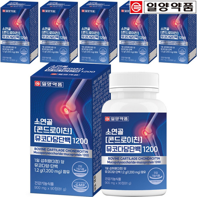 일양약품 소연골 콘드로이친 뮤코다당 단백 1200 정 관절 연골 건강기능 식품, 6개, 90정