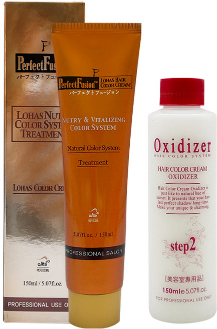 퍼펙트퓨전 로하스 헤어 칼라크림 150ml 새치커버 염색약, 1개, N-6 밝은자연갈색