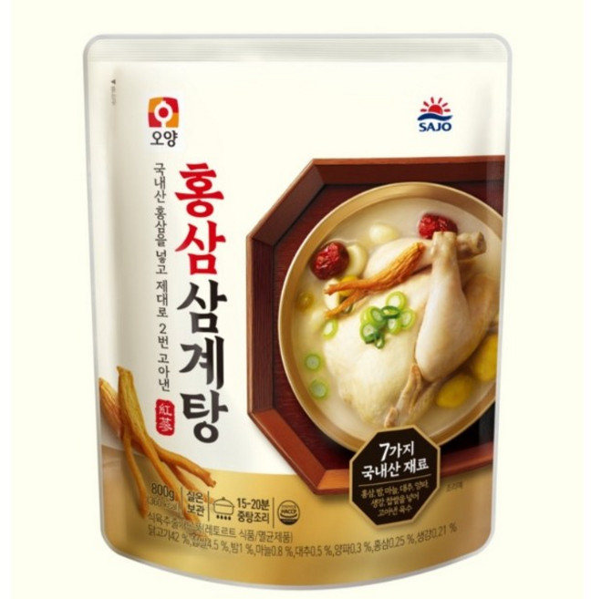 사조오양 홍삼삼계탕 800g, 6개