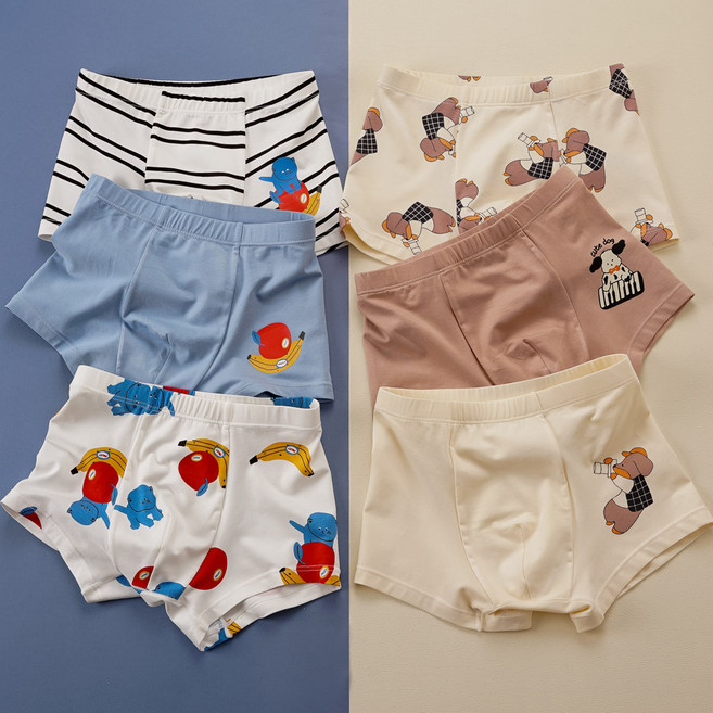 사과바나 6매 남아 드로즈 사각 아동 키즈 어린이 팬티