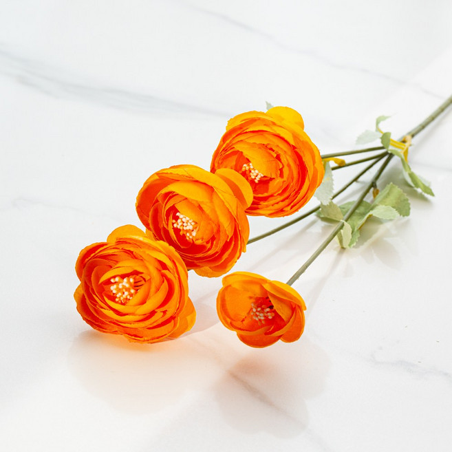 할메이드 생화같은 조화 매화 꽃 hf41 라넌큘러스 1p, hf41 라넌큘러스 1p 오렌지, 1개