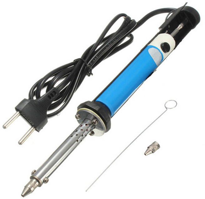 납땜제거기 AC 110V/220V 전기 주석 흡입 빨판 펜 납땜 인두 30W PCB 솔더 디 솔더링 기계 진공 펌프 용접 도구, With EU Plug, 1개