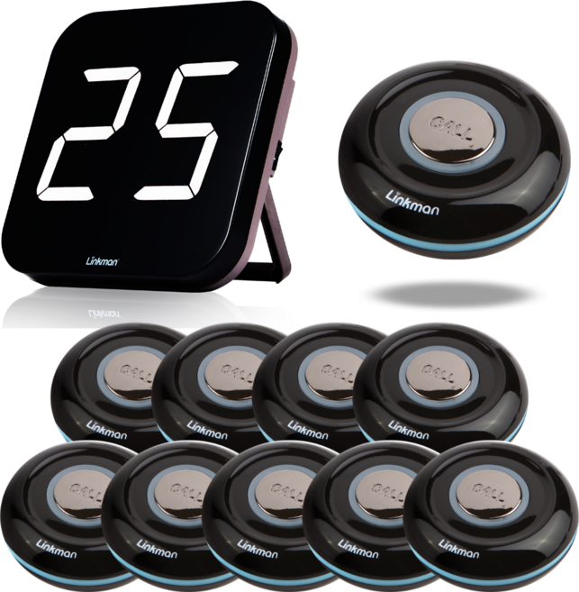 링크맨 호출벨 세트 방수 콜벨 테이블 직원호출 주문 LM-T9000F, 수신기 1 + 방수호출벨 35 구성