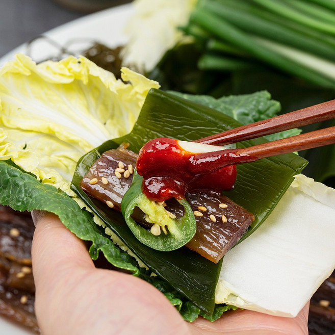 특급선별 포항 구룡포 과메기 야채세트 쌈채소 11종 손질 반손질 과메기 밀키트, 1세트, 20미 40쪽 야채소스풀세트