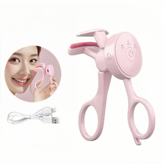 NUVO 온열 속눈썹 고데기 히팅 뷰러 휴대용 C타입, 핑크