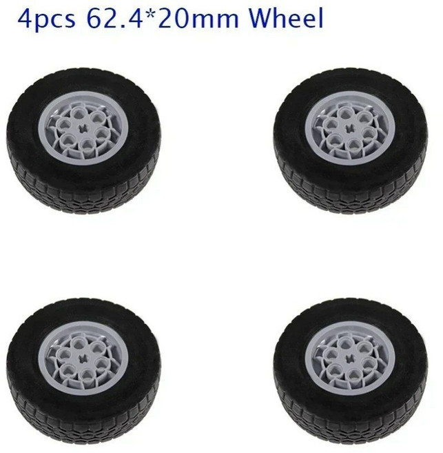 4륜 구동 RC카 섀시 전동 세트 사륜 테크니컬 IR 리모컨 수신기 MOC 키트, 4 Wheels