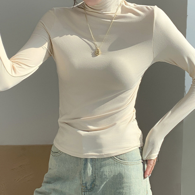 로렌미 어반 내츄럴 터틀넥 티셔츠 S250820FW-7