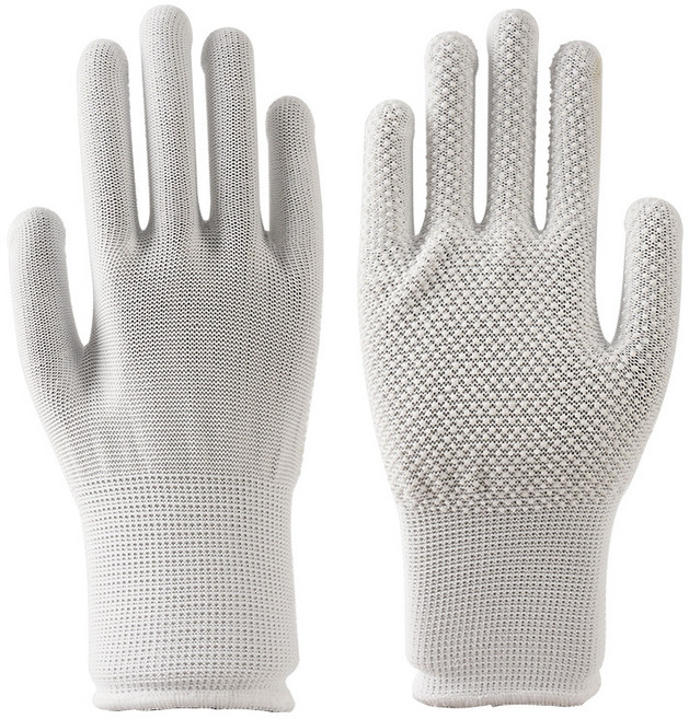 WHH 나일론 운전장갑 미끄럼방지 도트 작업장갑F, 10개, 화이트