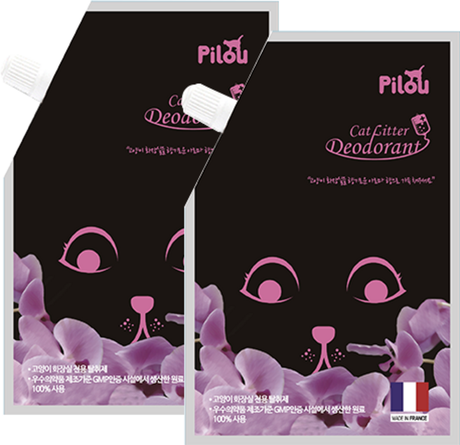 필루 데오드란트 고양이모래 탈취제 라벤더향, 2개