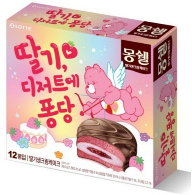 몽쉘 딸기 생크림케이크, 384g, 1개