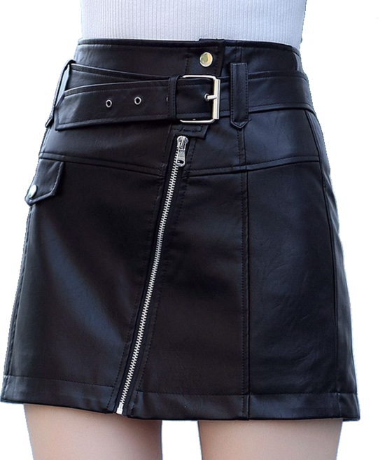 여성 A라인 레더 미니 스커트 women's leather skirt