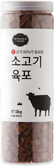 원더푸드 강아지 져키, 소고기, 1kg, 1개