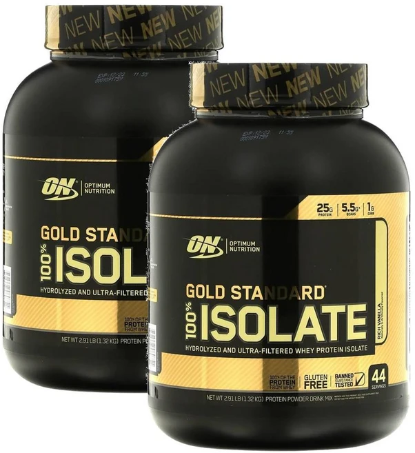 옵티멈 뉴트리션 골드 스탠다드 100% 아이솔레이트 리치 바닐라 1.32kg, 2개 - 쿠팡