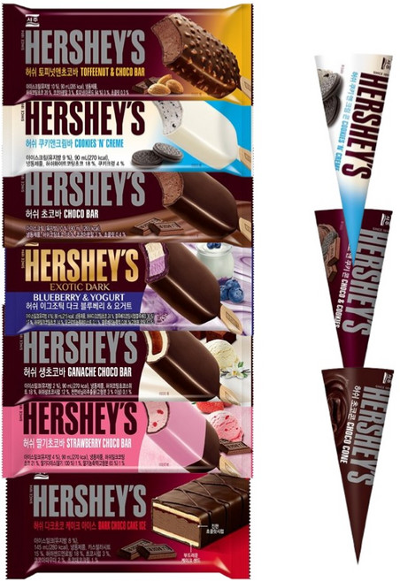 허쉬 아이스크림 쿠키앤크림바 외 9종 12개 세트, 허쉬 다크초코샌드(12개)