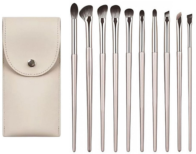 대용량 메이크업 브러쉬 파우치 세트 멀티 하이라이터 쉐딩 파데 블러셔 화장소품, 1개, 10종