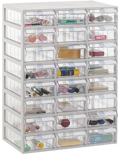 [국산 완제품] 다용도수납함 투명 수납 정리함 사무용품정리함 정리함 보관함