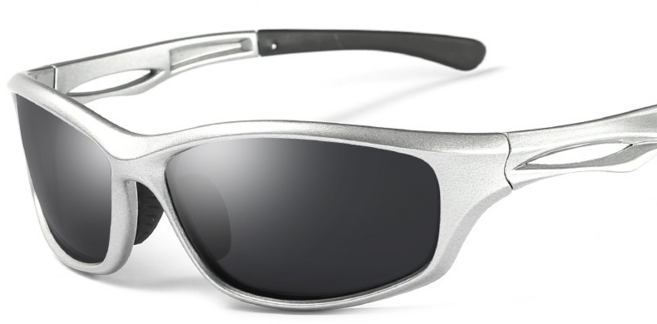 RNDY 러닝 고글 선글라스 스포츠 자전거 야구 마라톤 라이더, 1개, 실버+블랙