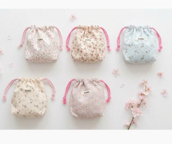 글로우엘 블라썸 스트링 파우치 여성 화장품 복조리 파우치