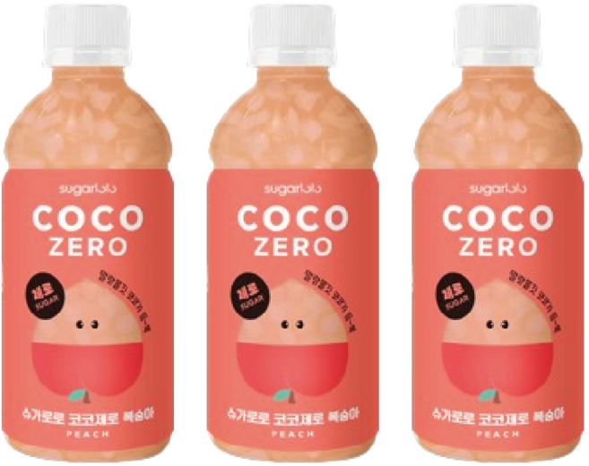 슈가로로 코코제로 복숭아, 340ml, 24개