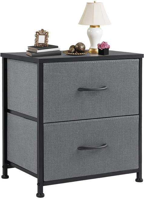 모아니스 패브릭 서랍장, 그레이, 2단