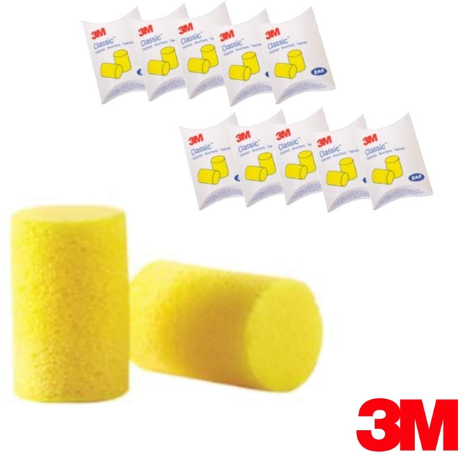 3M 소음방지 귀마개 classic 폼타입 이어플러그 공부 소음차단 청력보호, 10개
