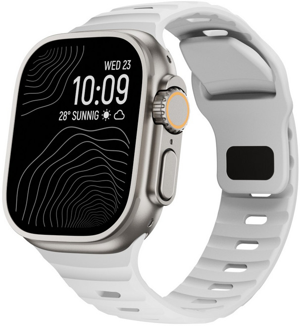 밴드톡 애플워치 호환 계단 실리콘 스포츠 스트랩 (11 10 9 8 7 6 5 4 3 2 SE2/3 Ultra2/3)밴드 42/46/49/40/38/44/41/45mm, 화이트, 1개