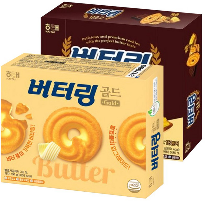 해태제과 버터링 골드194g+버터링 딥초코 155g