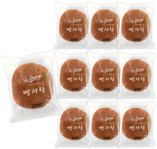 [도도나몰] 빵사랑 단팥크림빵, 90g, 10개