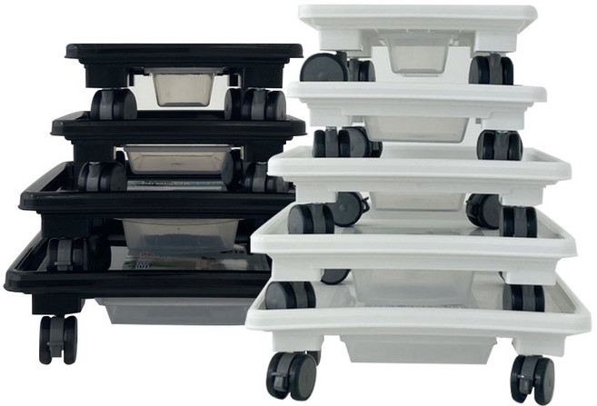 자재1번가 국산 튼튼한 이동식 물받이 화분받침대 사각 바퀴달린, 정사각_화이트