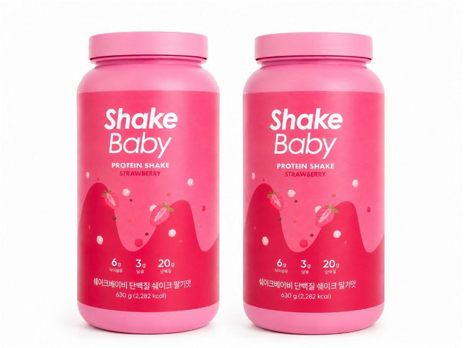 쉐이크베이비 락토컷 단백질 쉐이크 딸기맛, 630g, 2개