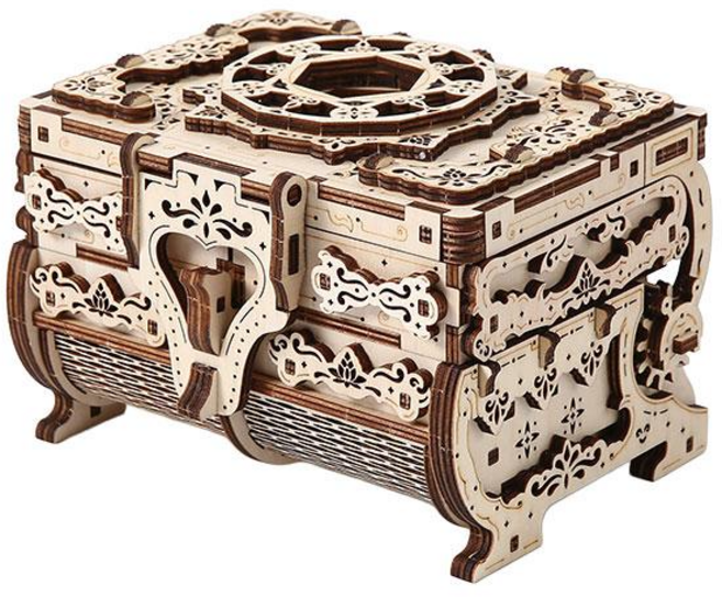 3D 입체퍼즐 앤티크 보관함 나무퍼즐 집중력 향상 DIY 퍼즐 모형, 1개